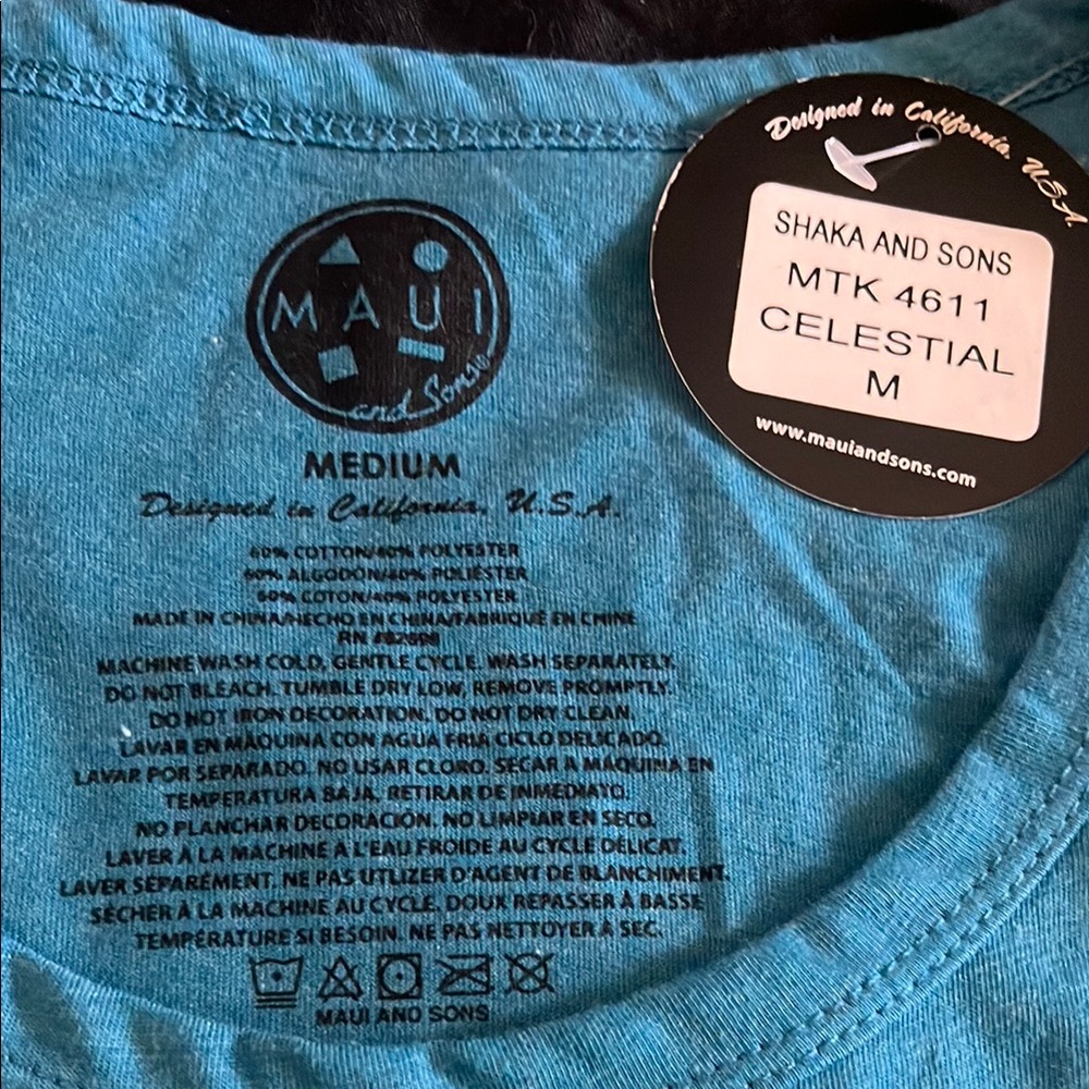 NWT Maui & Sons Men's Blue Tank Top - Picture 3 of 4